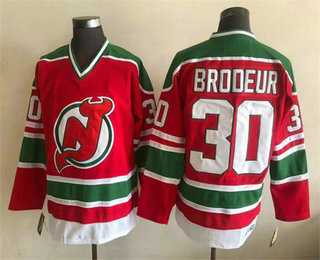 Mens New Jersey Devils #30 Martin Brodeur Red Green Jersey->new jersey devils->NHL Jersey